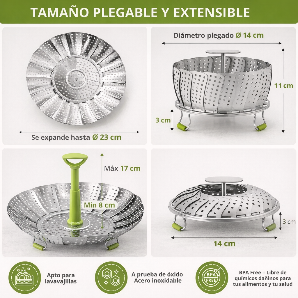 Vapora® - Cesta Vapor Expandible De Acero