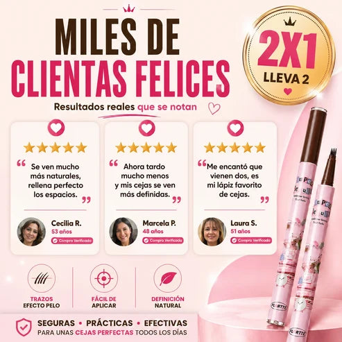 GlamBrow 3D — Lápiz Microblading de Precisión, Sin Líneas Gruesas Promo 2x1