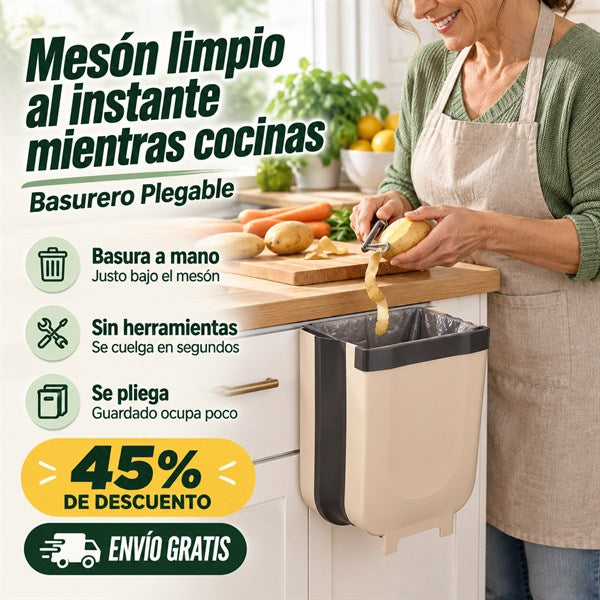 Basurero Plegable - Se cuelga, se usa y se guarda