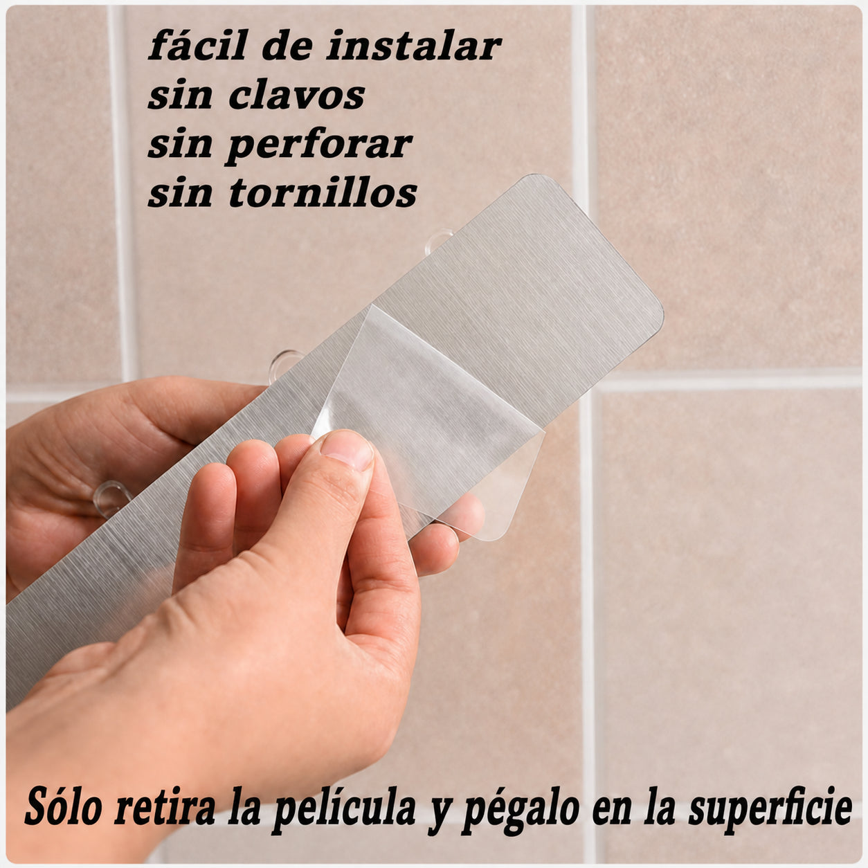Instalación de StickNStore sin clavos — imagen en español