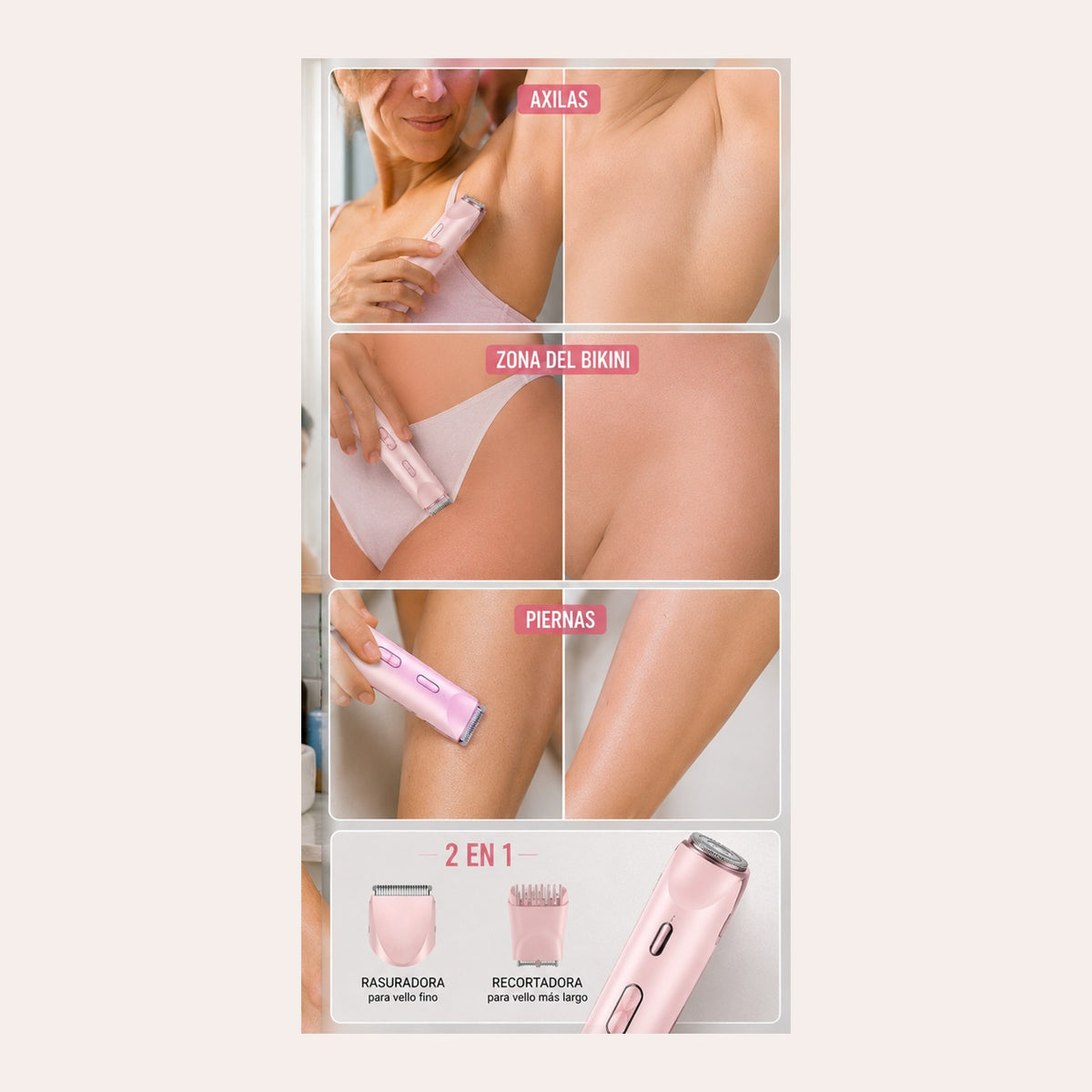 Depilina para piernas axilas y zona exterior del bikini
