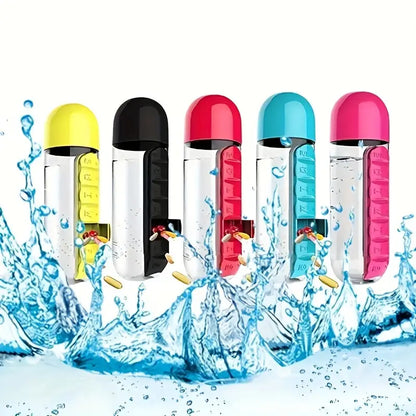 BOTELLA DE AGUA CON PASTILLERO INCORPORADO