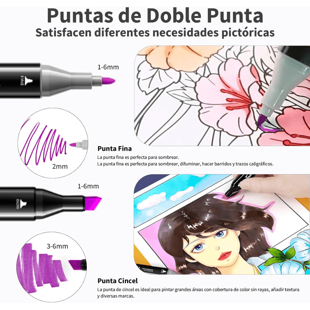 Marcadores Touch - Doble Punta Maletin