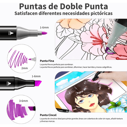 Marcadores Touch - Doble Punta Maletin