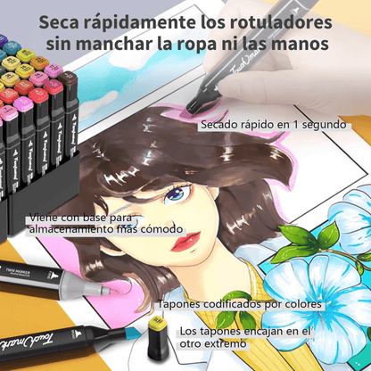 Marcadores Touch - Doble Punta Maletin