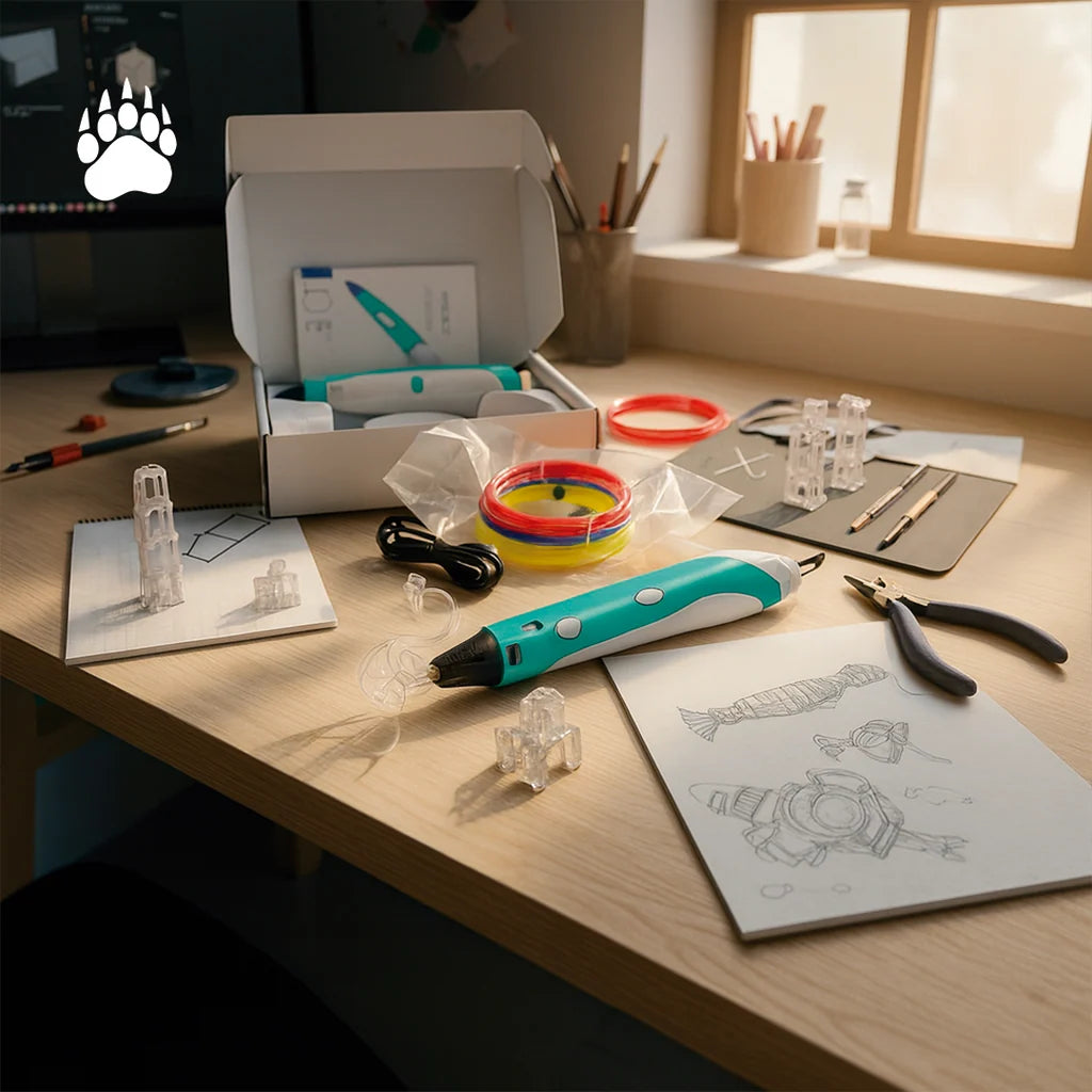 Lapiz de Impresión 3D Bigan™ + Filamentos y Plantilla Imprimible de Regalo