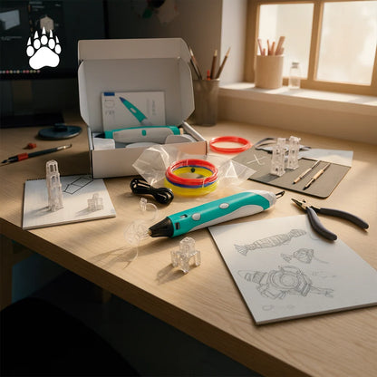 Lapiz de Impresión 3D Bigan™ + Filamentos y Plantilla Imprimible de Regalo