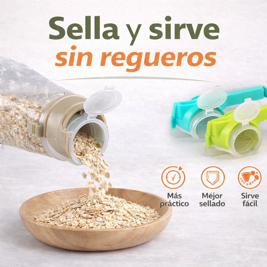 Combo 3 Selladores De Bolsas Con Tapa