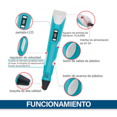 Lapiz de Impresión 3D Bigan™ + Filamentos y Plantilla Imprimible de Regalo
