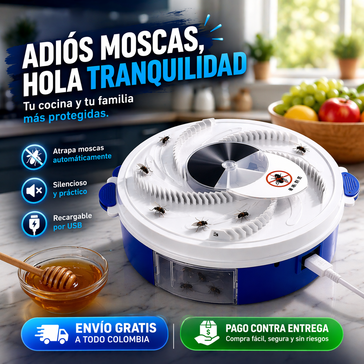 FlyTrap Pro® - Atrapa Moscas Eléctrico