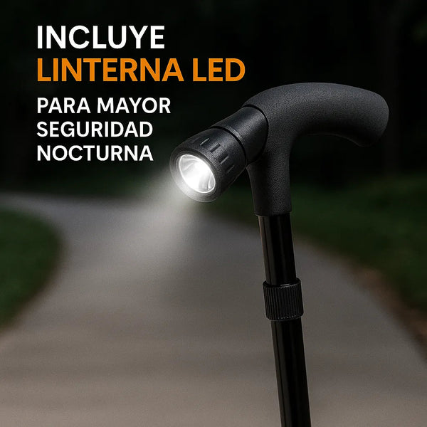 Bastón TRUSTY CANE plegable con luz led