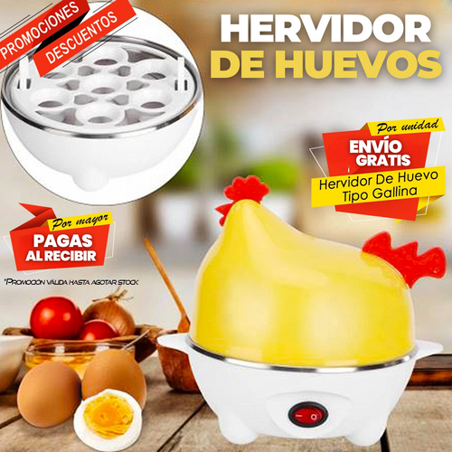 HERVIDOR DE HUEVOS TIPO GALLINA✅