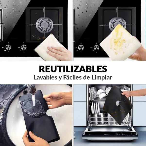 CleanTop™ – Set x4 Protectores Anti-grasa para Estufa