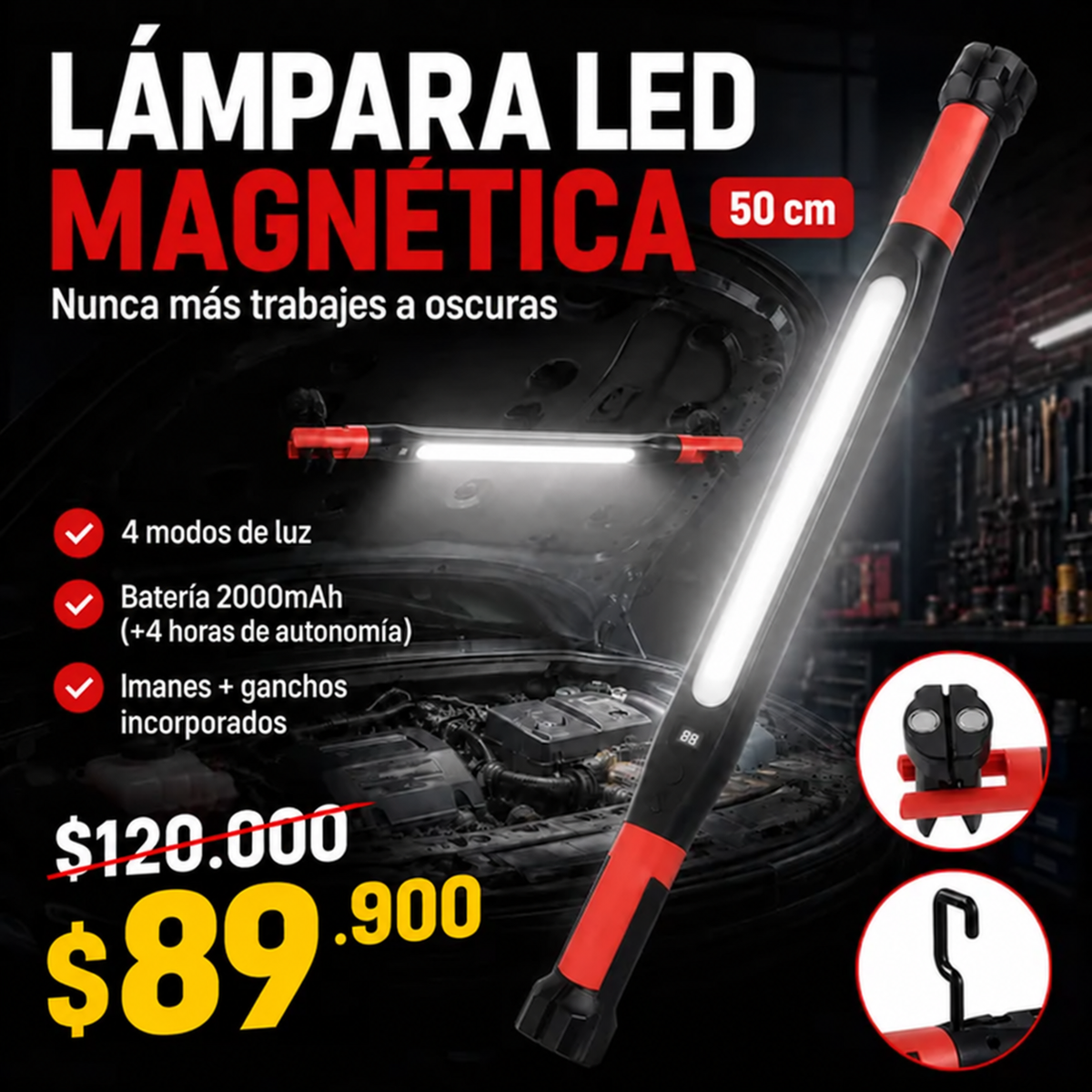 Brillamax - Barra de luz Magnética