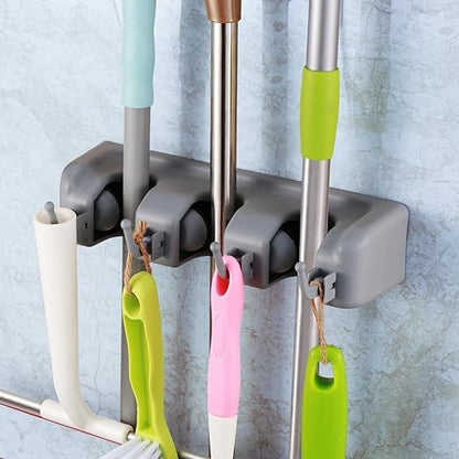 Organizador de escobas y trapeadores | Soporte de pared para casa, jardín y garaje