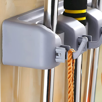 Organizador de escobas y trapeadores | Soporte de pared para casa, jardín y garaje