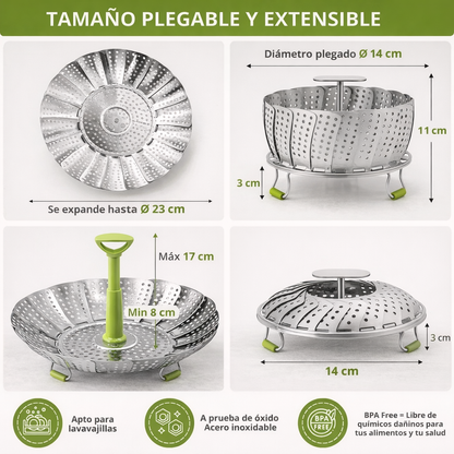 Vapora® - Cesta Vapor Expandible De Acero