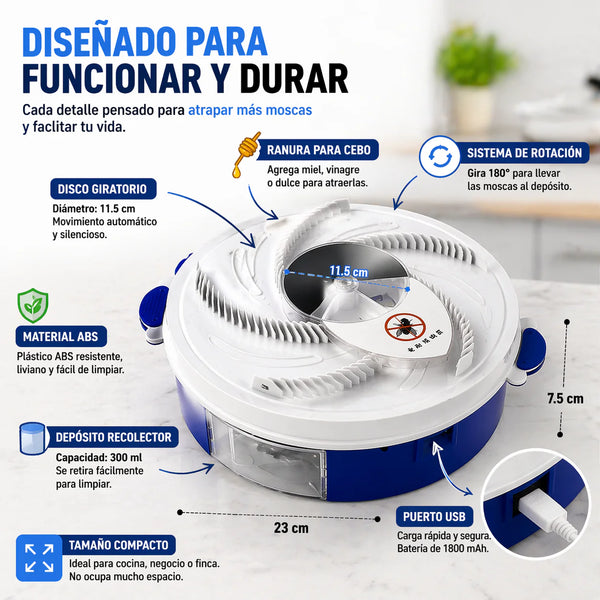Cazamoscas Eléctrico Compacto Hogar