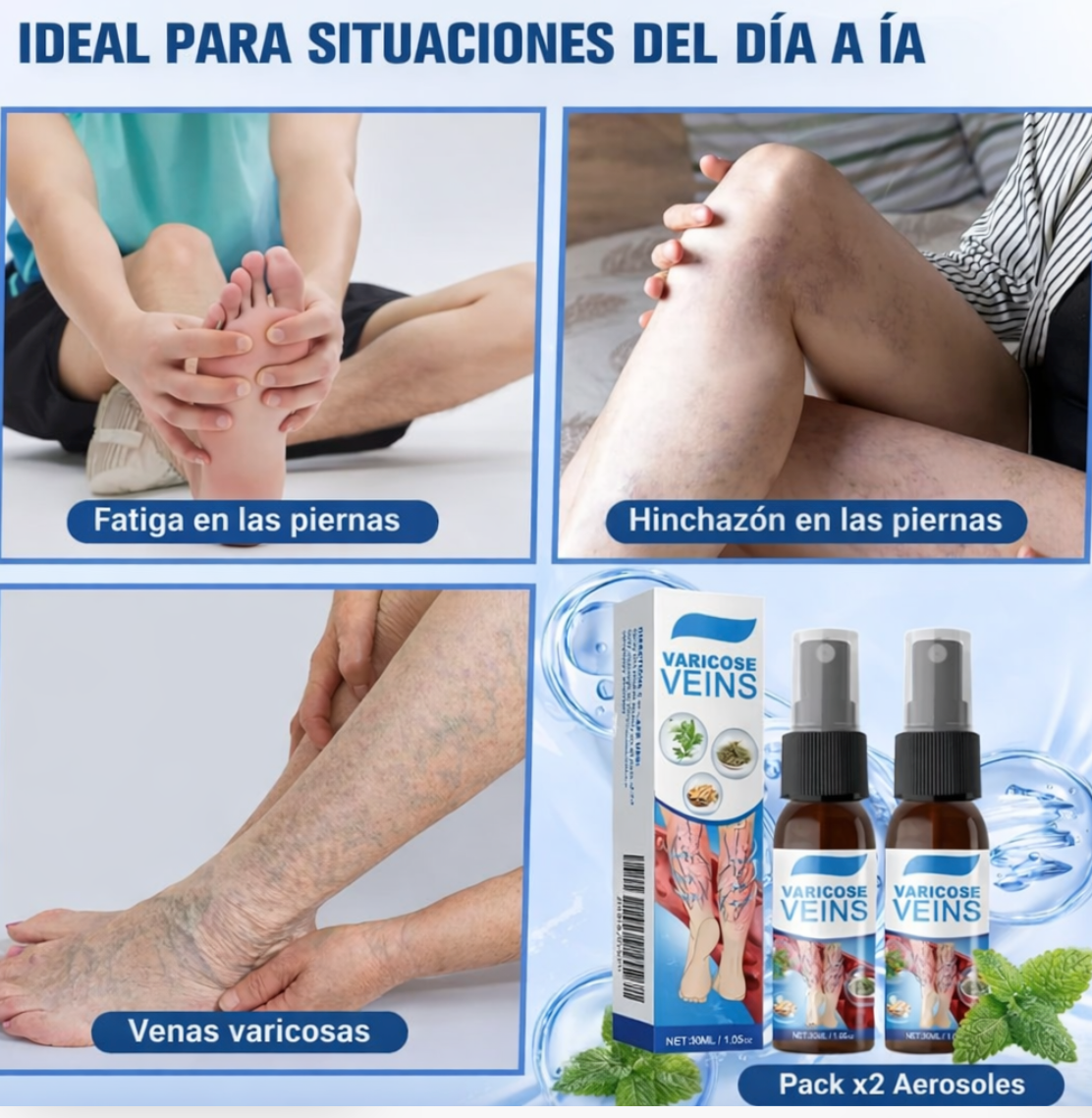 Varicose Veins® - Spray Alivio Para Tus Piernas (x2 Unidades)