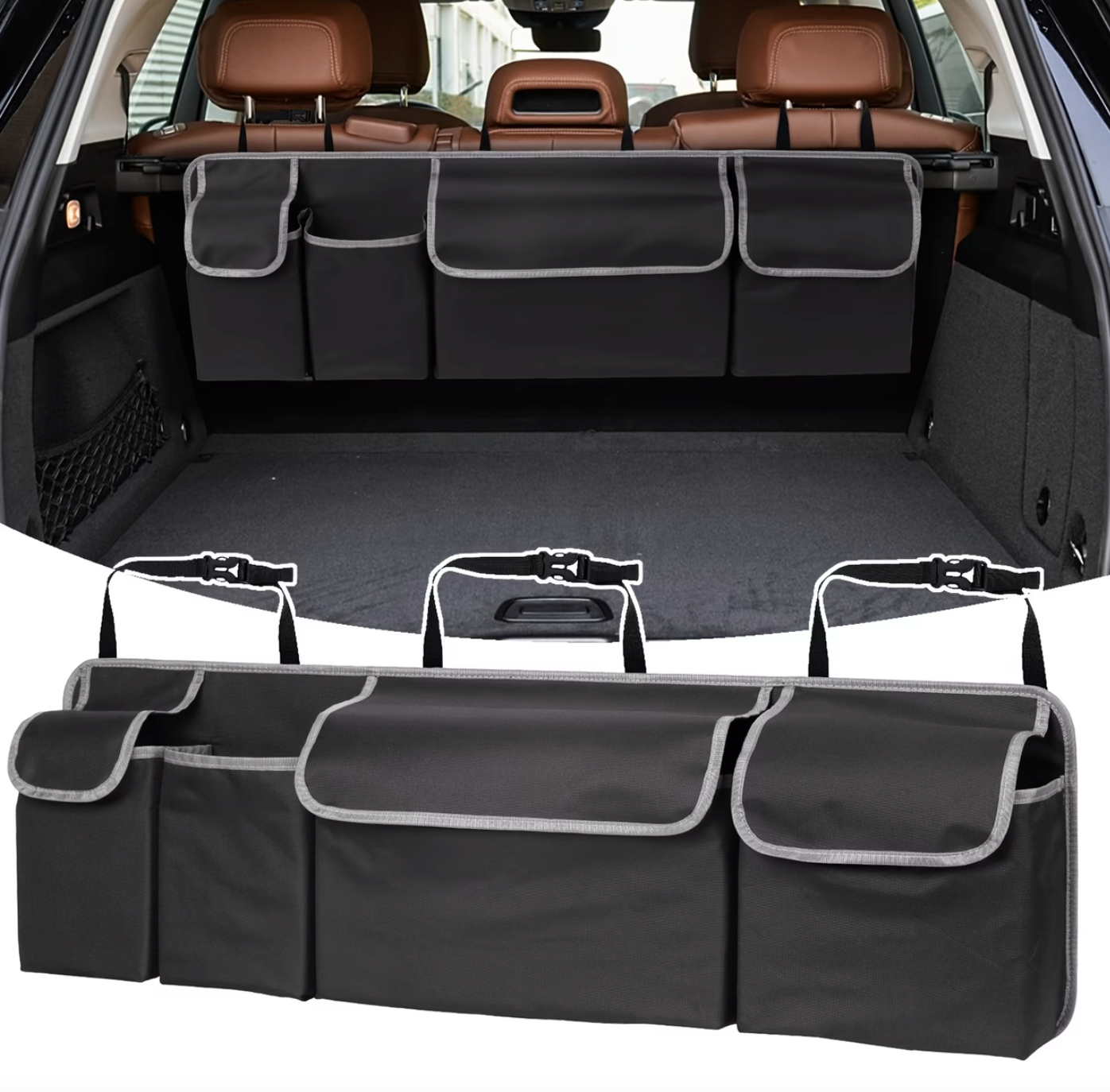 TidyRide® - Organizador de Baúl para Auto Tipo T