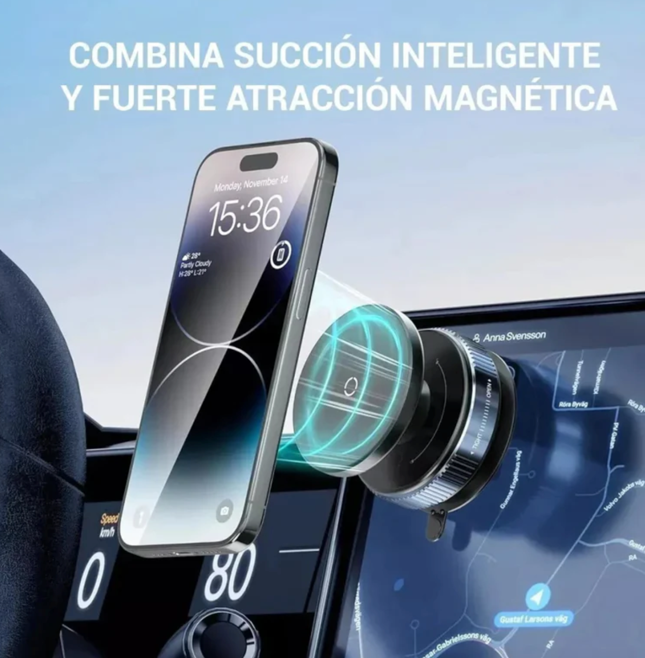 Soporte Magnético de celular para cualquier superficie plana