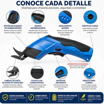 CutEase® - Tijera Electrica Inalambrica Recargable