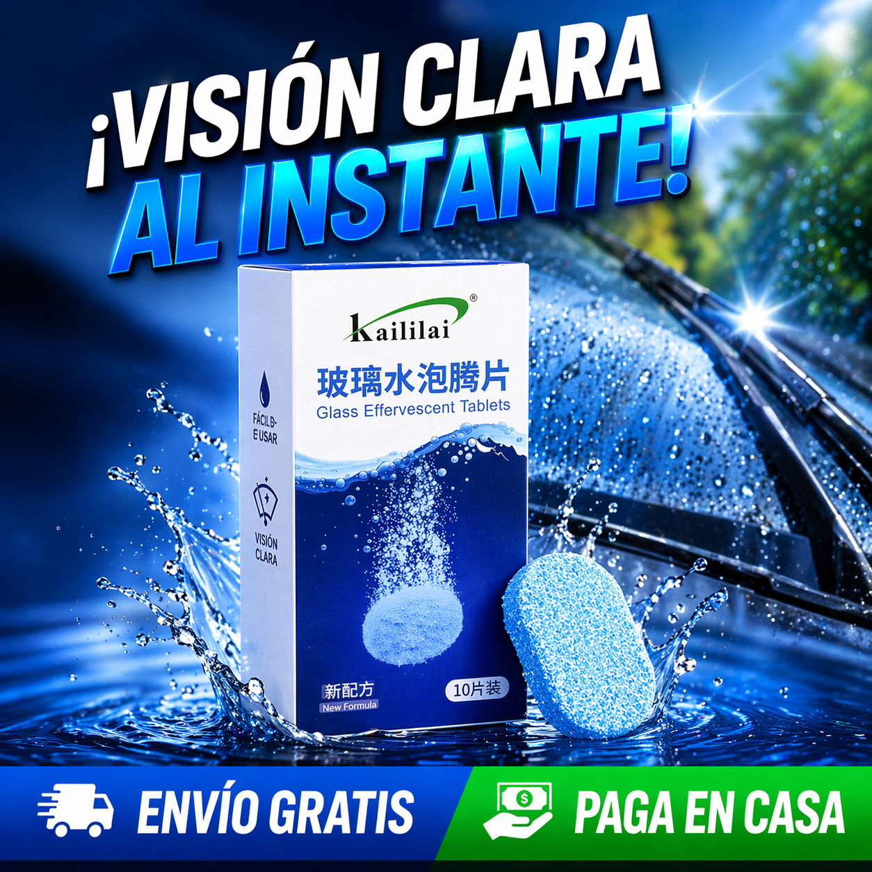 Kaililai® - Pastillas Limpia Parabrisas Efervecentes