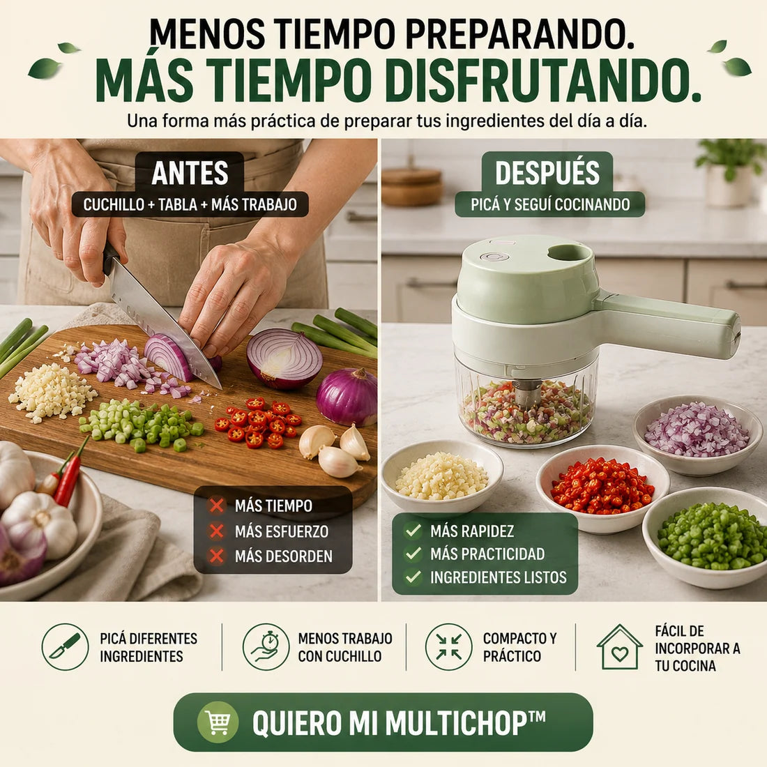Picador de verduras 3 en 1 - Multichop