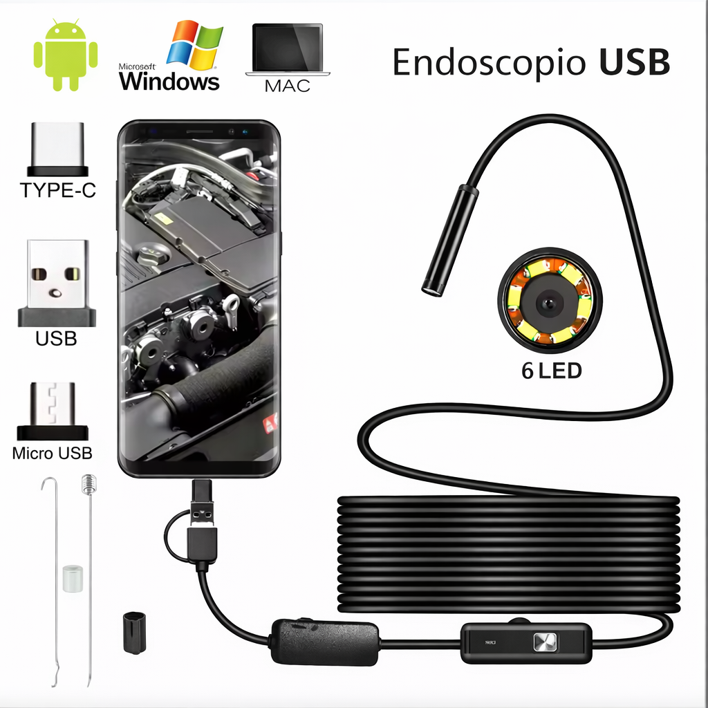 Endoscopio Camara Micro Usb Tipo C 5mtr