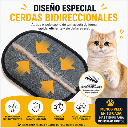BrushPet® - Guante Removedor de Pelo de Mascotas (x2 Unidades)