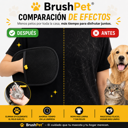 BrushPet® - Guante Removedor de Pelo de Mascotas (x2 Unidades)