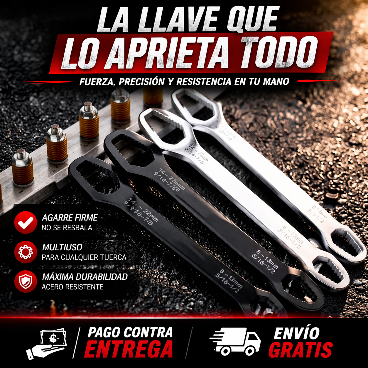 Llave Torx Ajustable 8-22mm Universal | Herramienta Multifuncional de Doble Cabeza