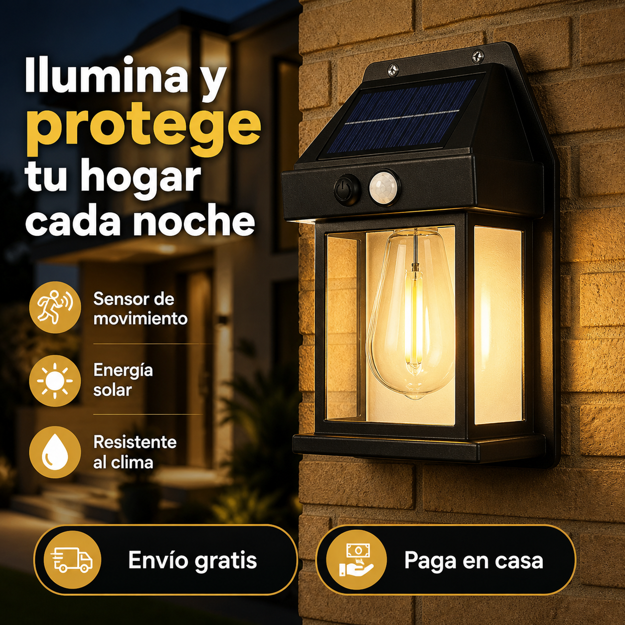 SolarLink™ 💡- Lampara Solar Pared