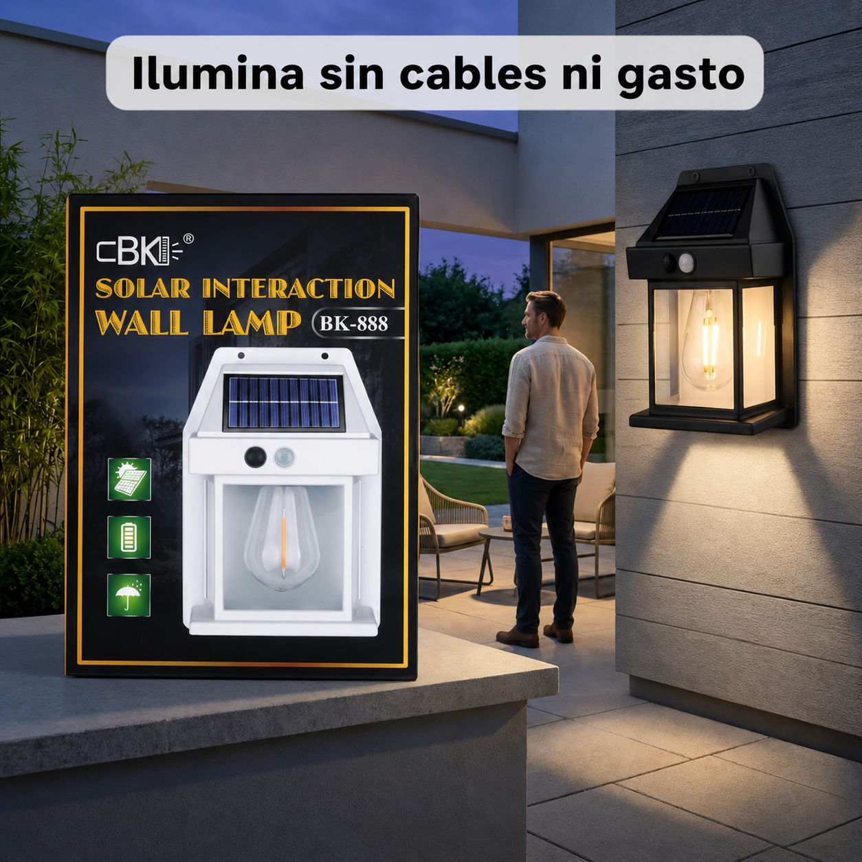 SolarLink™ 💡- Lampara Solar Pared
