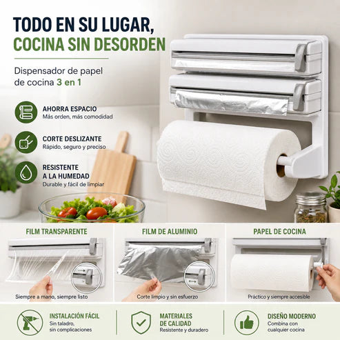 KitchenFlow® | Dispensador Corta Fácil para Cocina