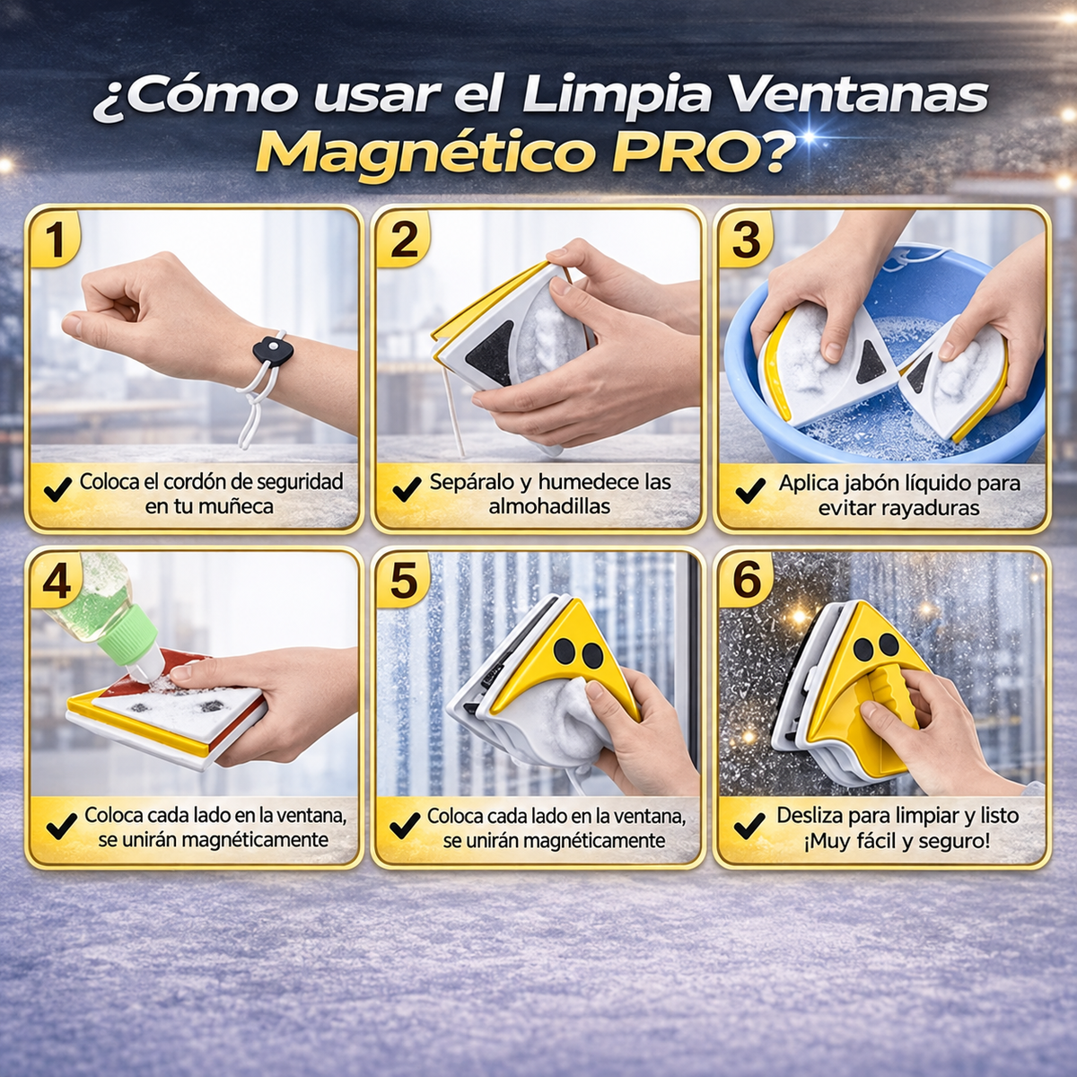 Limpia Ventanas Magnético Pro