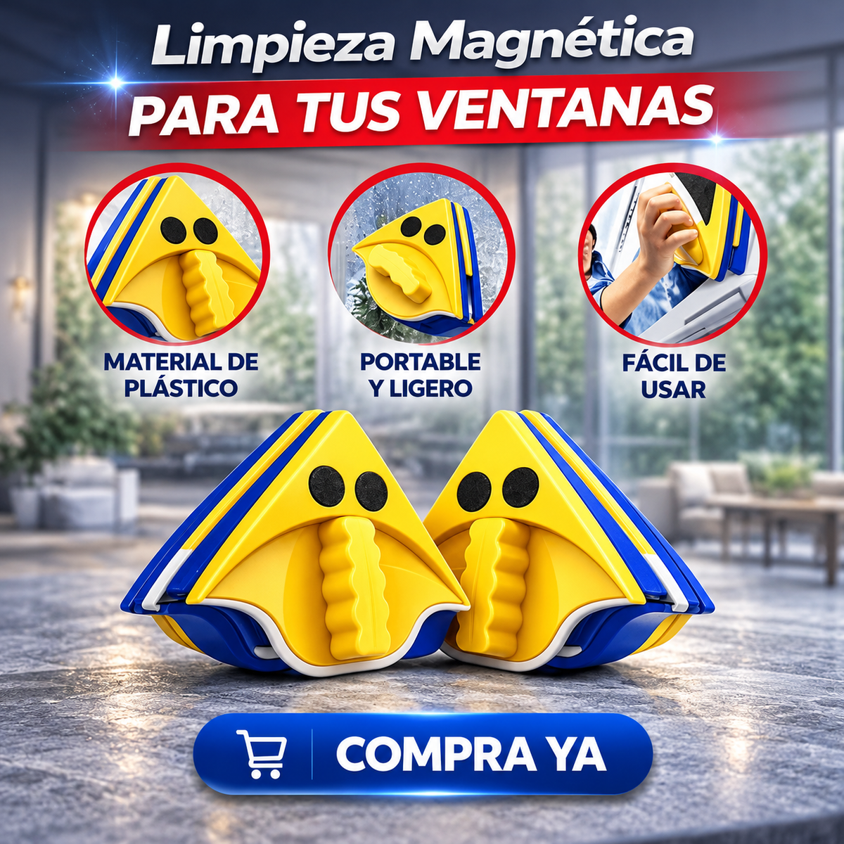 Limpia Ventanas Magnético Pro