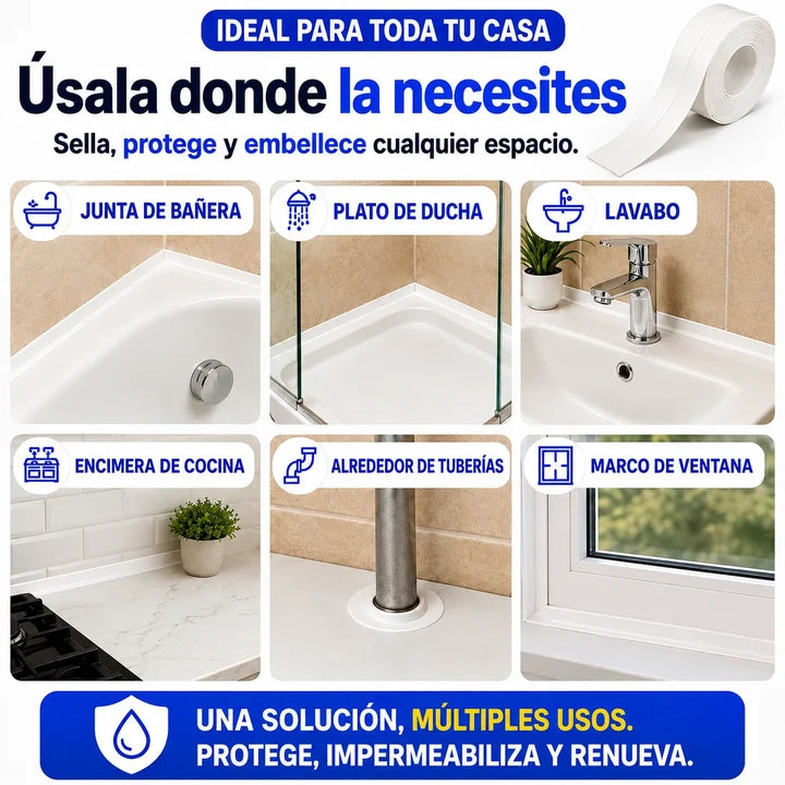 Cinta Adhesiva Reparación Lavaloza Baño