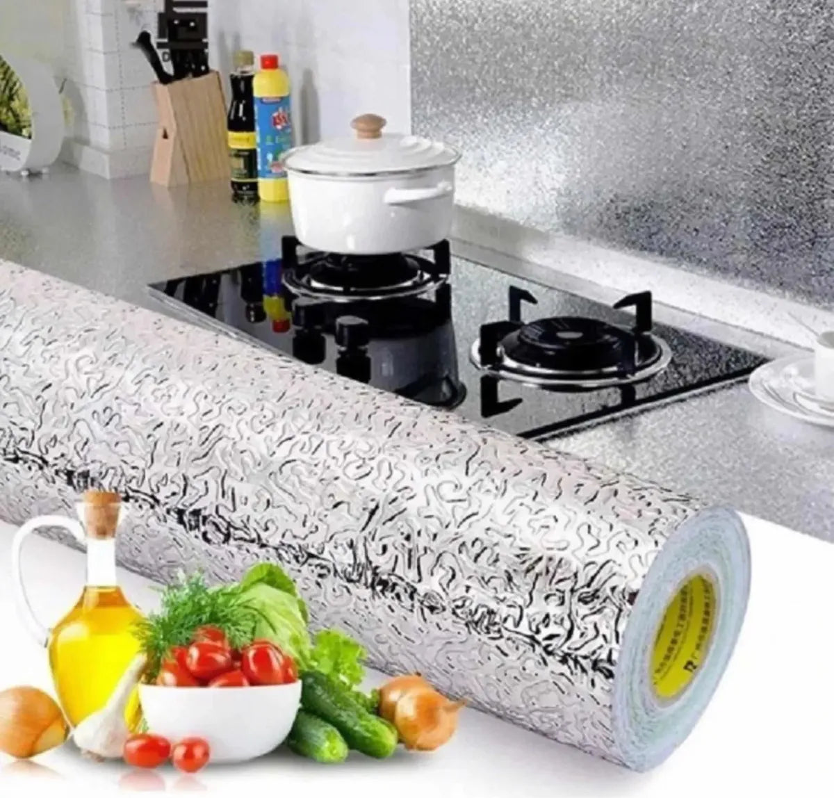 Aluminio Adhesivo – Protege y Decora – Cocina Moderna y Sin Grasa.