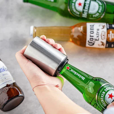 Abridor de Botellas Magnético Automático de Acero Inoxidable