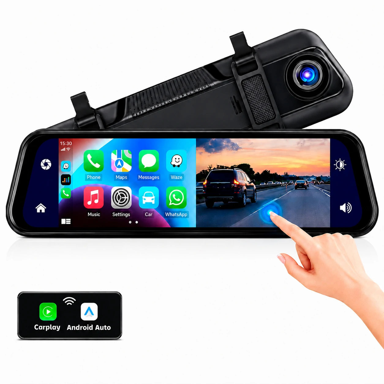 DriveVision 360 | Espejo Retrovisor con Cámara Delantera para Auto