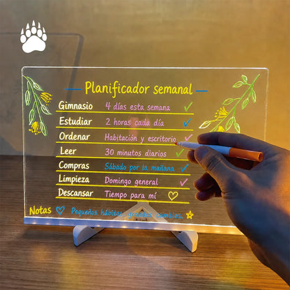 Pizarra Mágica con Luz LED™ + Fibrones y Plantillas de Regalo!