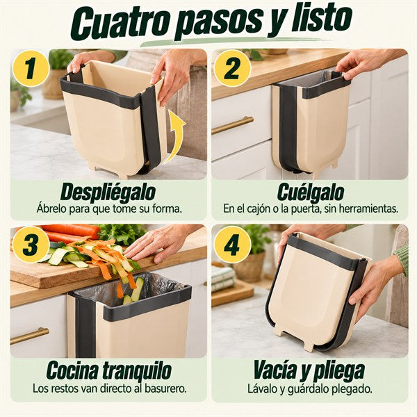 Basurero Plegable - Se cuelga, se usa y se guarda