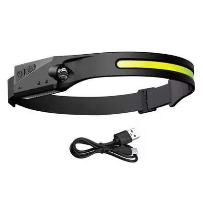 Linterna Frontal LED 350 lm Recargable con Sensor de Movimiento – 5 Modos de Luz