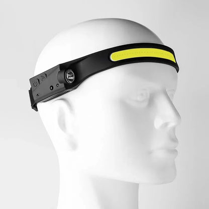 Linterna Frontal LED 350 lm Recargable con Sensor de Movimiento – 5 Modos de Luz