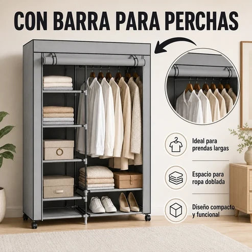SmartCloset - Armario completo, montado en minutos, con ruedas