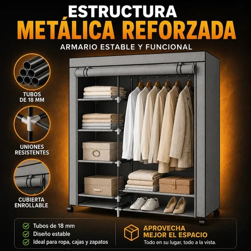 SmartCloset - Armario completo, montado en minutos, con ruedas