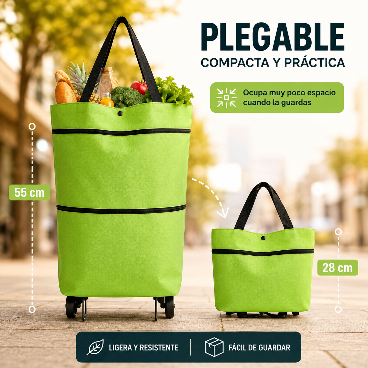 2x1 Bolsa Multiuso – Se Agranda y tiene ruedas – Llévala contigo siempre!