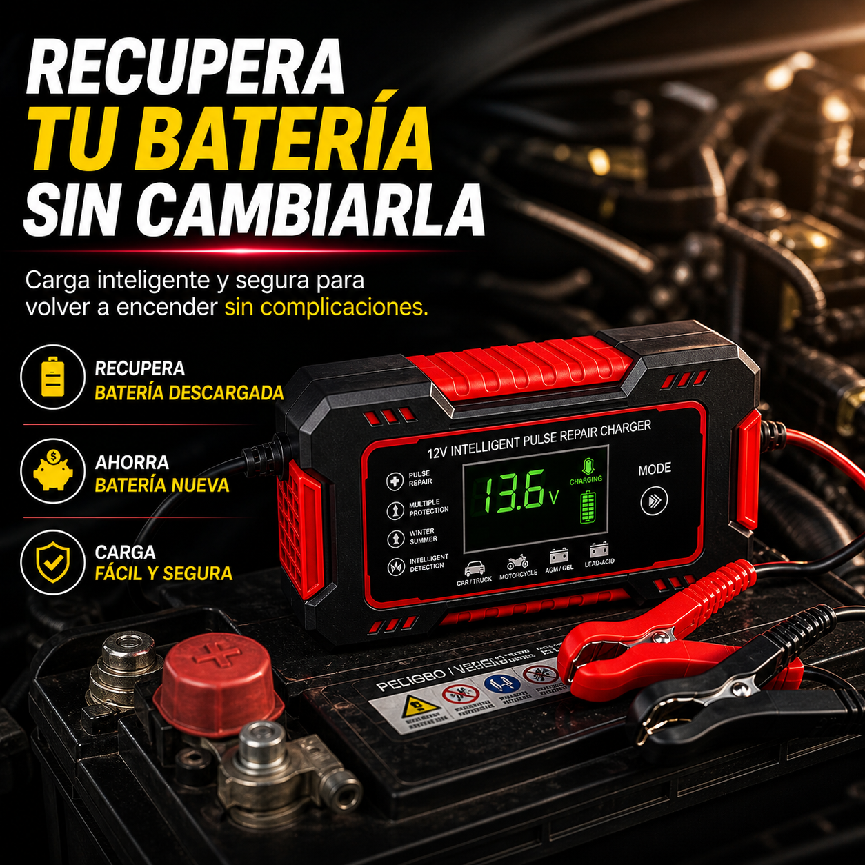 Cargador Reparador Inteligente de Baterías