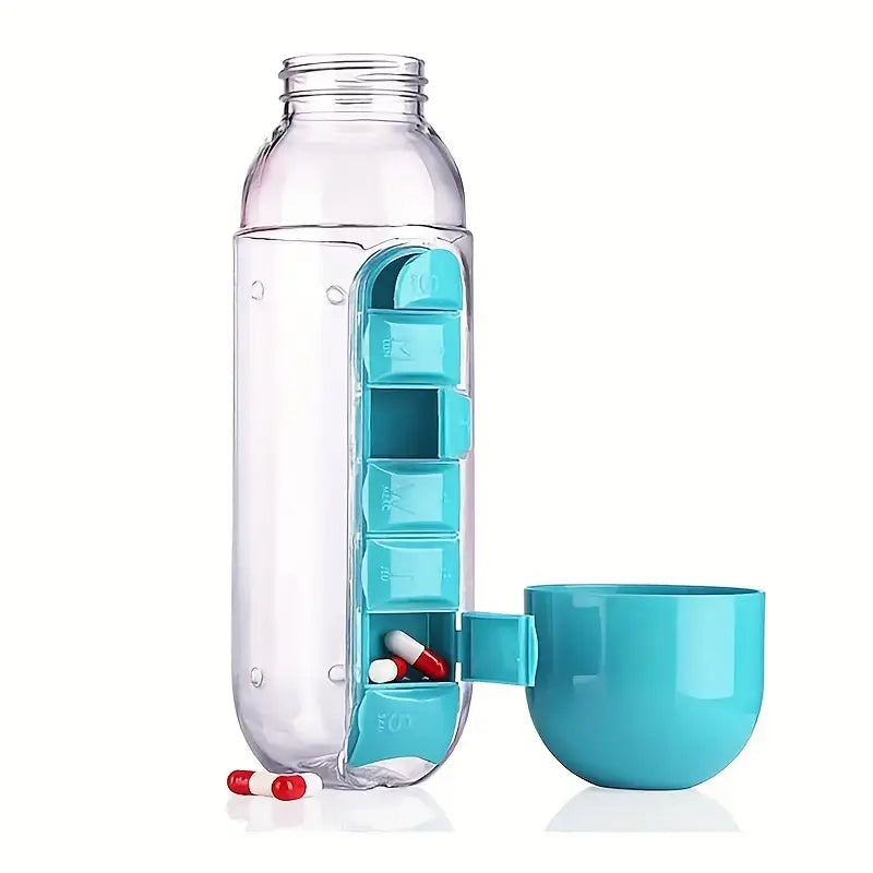 BOTELLA DE AGUA CON PASTILLERO INCORPORADO